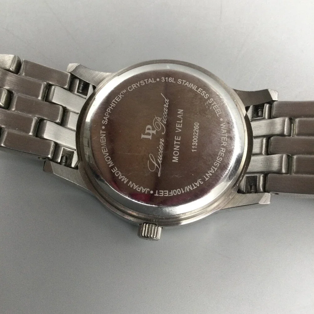 Lucien Piccard Monte Velan Womens Watch 31mm Black Crystal New Battery 8.25
